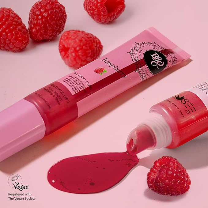 Rosee Lip Gloss Vegan & Cruelty Free Treatment, Professional Make up, Long Lasting Glossy with Shea Butter, Moisturize, Protect & Smooth, High Shine, Non-Sticky (k. Raspberry, 0.5 Fl Oz)