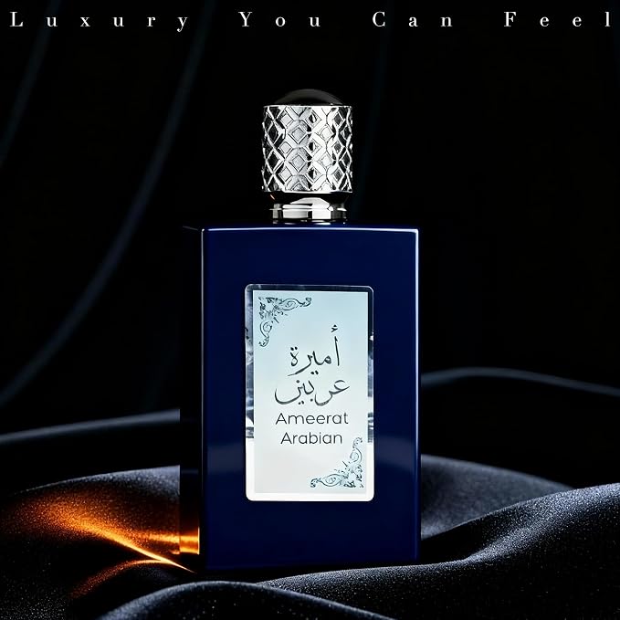 AFLUXE Men’s Eau de Parfum Ameerat Arabian Noir, Fresh Spicy Woody Cologne for Men with Mint, Cardamom & Amber Notes, Long Lasting Masculine Fragrance, Natural Spray, 3.4 Fl Oz (100ml)