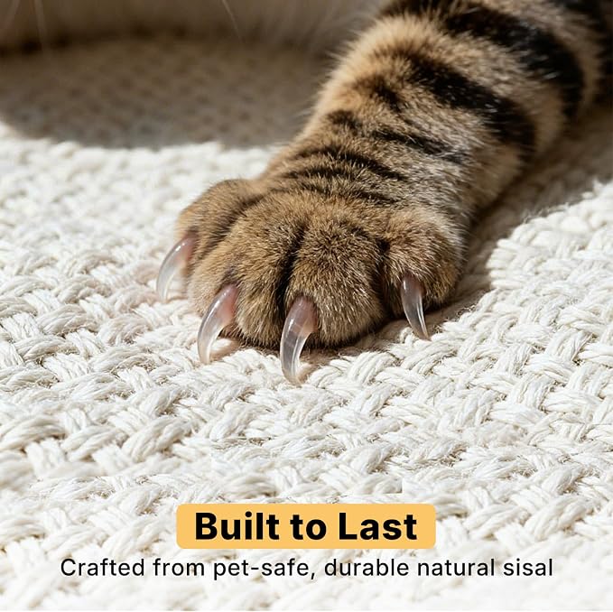 Veehoo Cat Scratcher Side Table for Couch, Sofa Protector End Table | Couch corner protector, sisal scratching posts, sisal scratch pad, heavy-duty base, easy to assemble