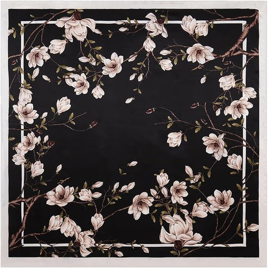 K-Elewon Large Square Scarf 43" Silk Scarf Fashion Scarves Silk Feeling Hair Wrapping Scarfs Night Sleeping Headscarf