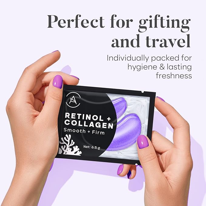 AURAE Retinol & Collagen Under Eye Patches (30 Pairs) - For Dark Circles & Puffy Eyes - Eye Care Mask