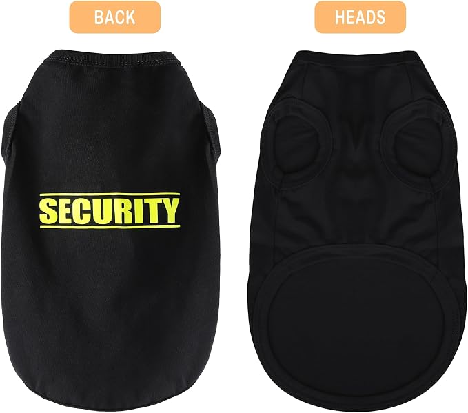 Discover Cozy Cotton Canine Wear: Soft, Lightweight, and Breathable Dog Shirt Vest with Eye-Catching Graphics(Security), Keeping Your Furry Friend Warm and Comfy! Red S