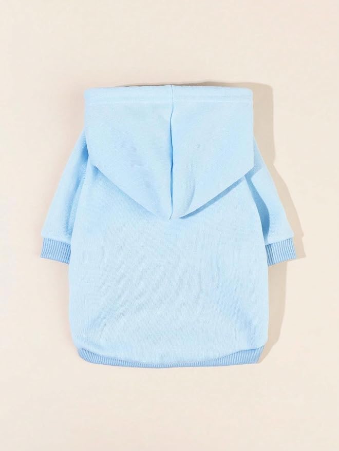 Basic Dog Hoodie Sweatshirt Puppy Sweater Warm Cat Costumes Pet Clothes for Chihuahua Puppy Kitten Small Medium Dogs Light Blue X-Small