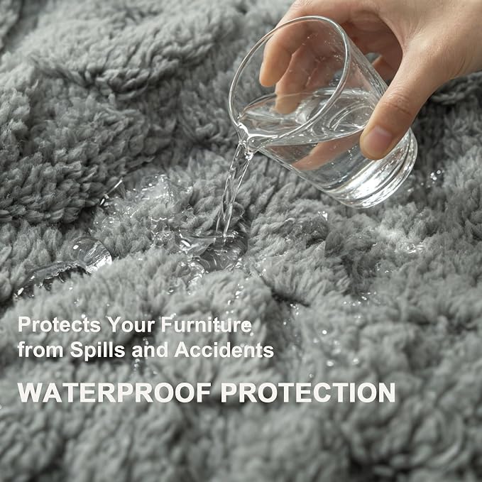 Ameritex Waterproof Dog Blanket Reversible, Leakproof Pet Blanket for Large Dogs, Soft Furniture Sofa Couch Cover Protector Washable, Fleece Cat Throw Bed, Reversible Washable Soft Plush