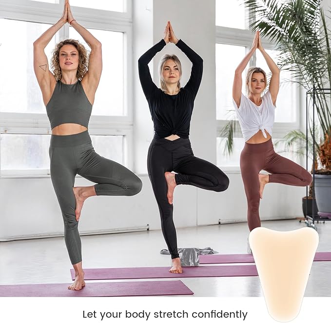 6Pcs Seamless Crotch Smoothing Pad for Leggings Swimsuits, Privacy Protection Insert Reusable Front Modesty Cover for Women