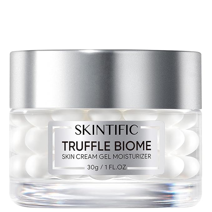 Truffle Biome Skin Cream Gel Moisturizer, Gel & Bubble Layers with White Truffle, Ceramide & Probiotic Complex, Calms Sensitive Skin, Reduces Redness, Strengthens Skin Barrier, 1fl.oz / 30g