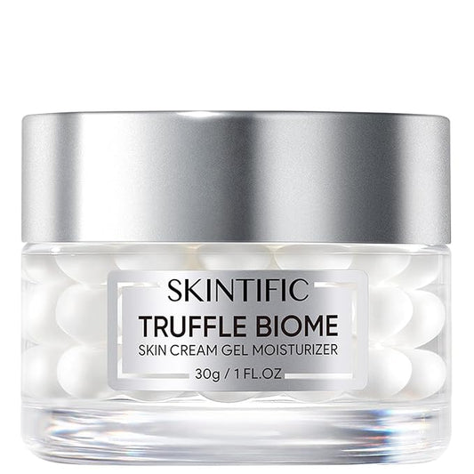 Truffle Biome Skin Cream Gel Moisturizer, Gel & Bubble Layers with White Truffle, Ceramide & Probiotic Complex, Calms Sensitive Skin, Reduces Redness, Strengthens Skin Barrier, 1fl.oz / 30g