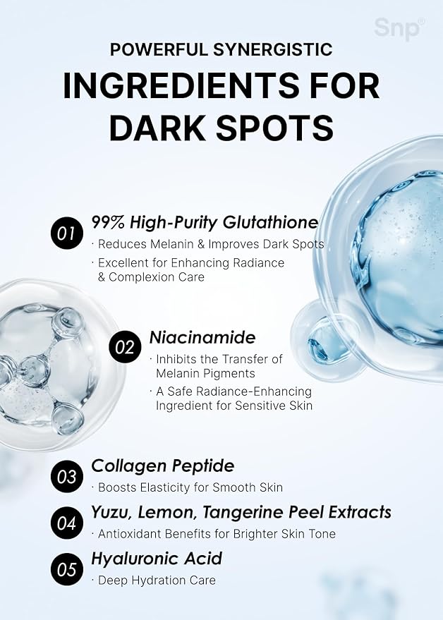 SNP 99% Glutathione + Niacinamide B3 Eye Patch | Nourishing Under Eye Patches for Blemishes and Dark Spots | Under Masks for Puffy Eyes and Dark Circles | Korean Skincare | 60 Patches