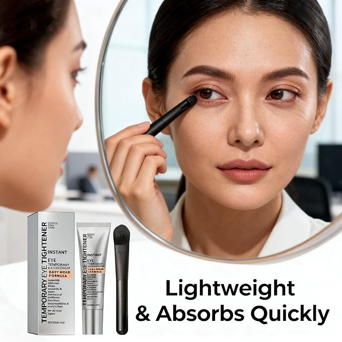 Eye Tightener Cream with Brush, Fine Line Reduction, Gentle Skin Care Formula for All Skin Types