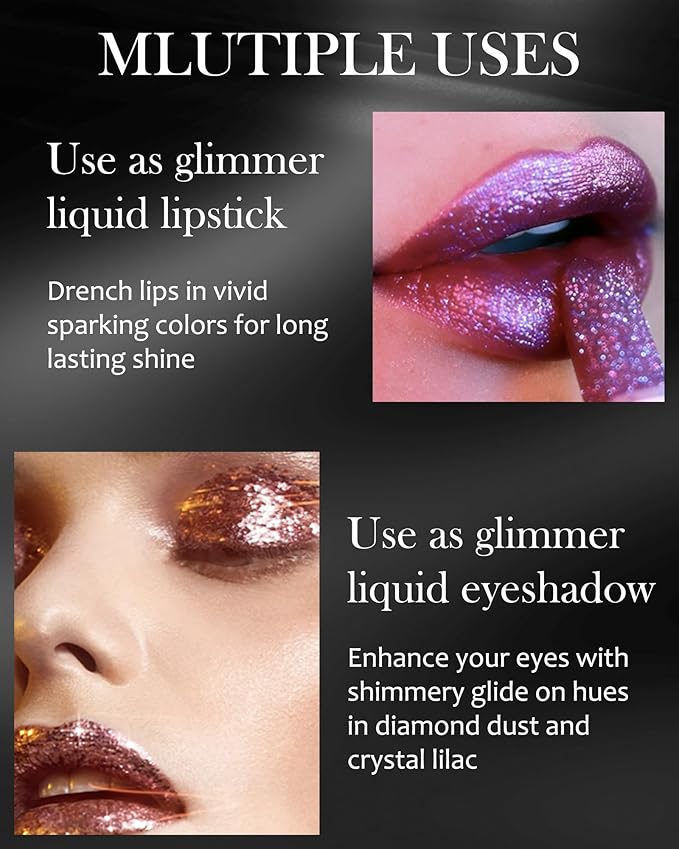 Diamond Glitter Matte Lipstick,Ruby Red Metallic Shimmer Lip Gloss Lip Tint Stain,Sparkling High Pigment Tinted Lip Balm,Longlasting Waterproof Non-Stic Cup Lipstain Lipgloss,Makeup Gift for Women-03