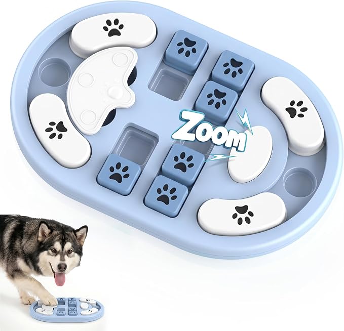 Dog Puzzle Toy, Interactive Enrichment Treat Food Puzzles, Gray | Mental & Brain Stimulation, Slow Feeder, For Smart Puppy Small Medium Large Dogs Cats