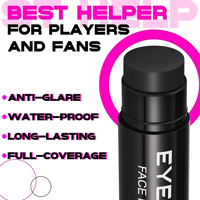 CCbeauty Purple Eye Black Stick For Baseball Football Softball Lacrosse Accessories, Anti-Glare Eyeblack, Waterproof, Last All Game, Smooth Application, High Pigmented Color