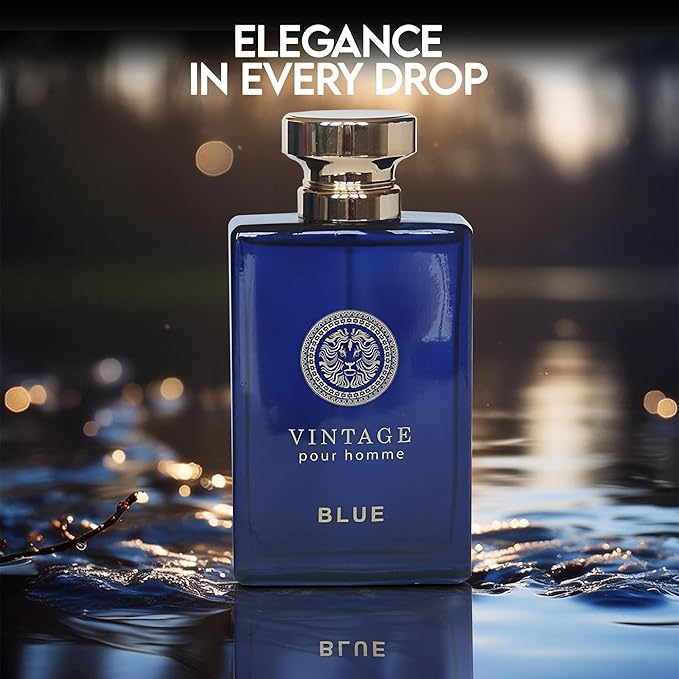 AFLUXE 2PCS Valentine Milano/Vintage Blue Eau De Toilette for Men-Fresh,Romantic Scent Perfume for Men 3.4 Fl Oz Each Mens Cologne For All Skin Daily Used