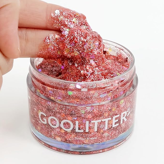 Face, Body & Hair Holographic Pink Glitter Gel [Pinky Winky] 2oz (60mL) | Chunky | K-Beauty | Halloween, Festival, EDM, Rave, Party, Concert, Costume Makeup| Vegan, Cruelty Free