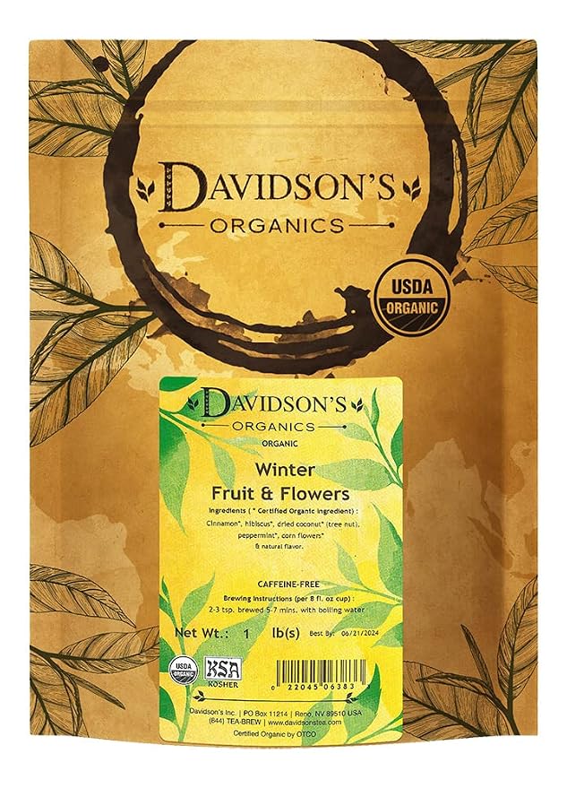 Davidson's Organics, Winter Fruit & Flowers, Loose Leaf Tea, 16-Ounce Bag