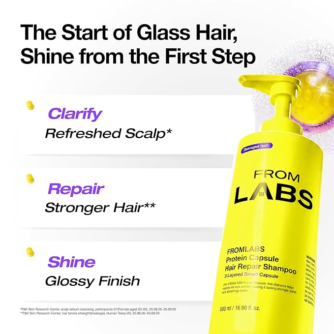 FROMLABS Protein Capsule Hair Repair Shampoo, Scalp Clarifying & Damage Repair, Hydrating Cleanse, Sulfate-Free, Color-Safe, All Hair Types, Korean Beauty, 16.9 fl oz