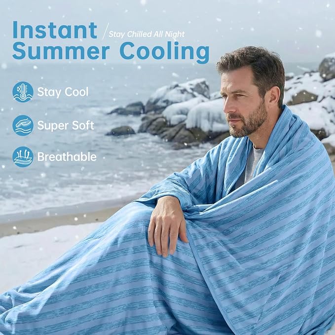 Guohaoi Cooling Blanket for Hot Sleepers and Night Sweats 90"x108" King | Arc-Chill Q-Max >0.5 Cool Fiber,100% Oeko-Tex Certified Lightweight Summer Blanket for Travel/Outdoor Ultra Cold Breathable