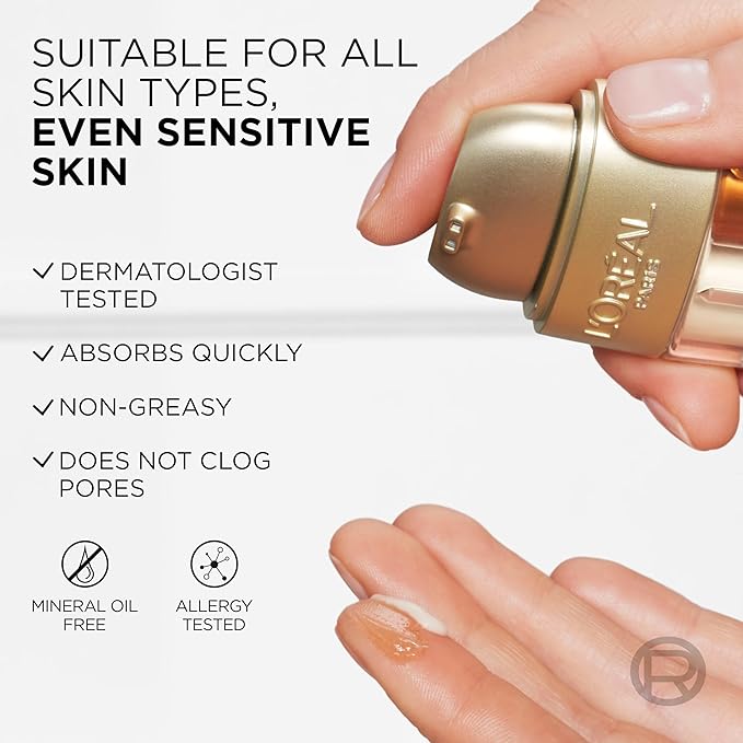 L'Oreal Paris Age Perfect Serum Le Duo, Brightening, Firming and Anti-Aging Serum for Face with Collagen Peptide, Vitamin C and B3, 1 fl oz + Sample