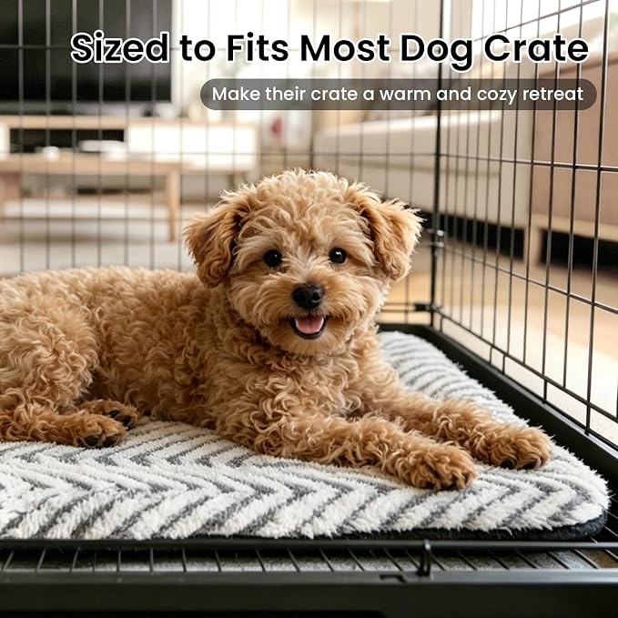 Mora Pets Dog Crate Pad Washable Puppy Dog Bed for Crate Flat Kennel Mat | Soft Dog Cat Bed Mat, Crate Pad for Dog Cages Cozy Sleeping Liner, Dog Pillow Cushion for Small Medium Pets Anti Slip 30 x 19