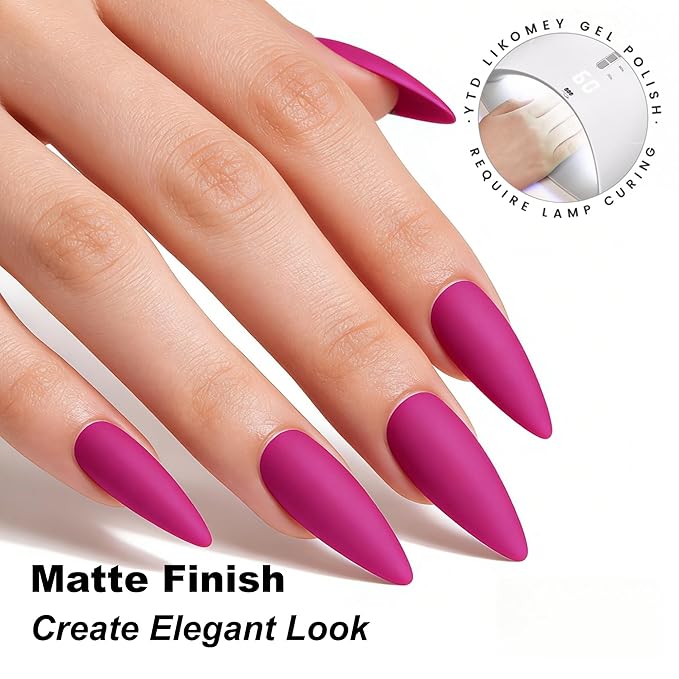 YTD Likomey Gel Nail Polish,15ml Fuchsia/Dragon Fruit Pink UV Nails Gel,Fall Winter Salon Home DIY Nail Art Manicure Pedicure Color Varnish,CS476