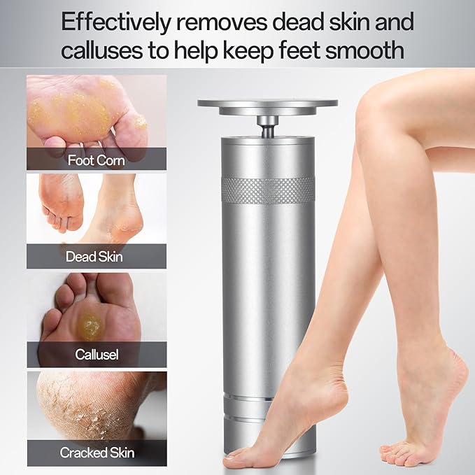 Electric Callus Remover for Feet, Electric Foot File with Replaceable Sandpaper, Adjustable Speed and Rotation Direction, 60 Piece Sandpaper Included