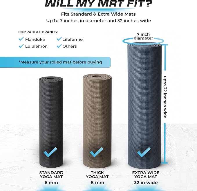 MAGNILAY Yoga Mat Bag - for Women and Men, Yoga Bag with Pockets and Adjustable Strap, Yoga Mat Carrier, Fits Mats Blocks and Yoga Accessories for Workouts, (32" L)