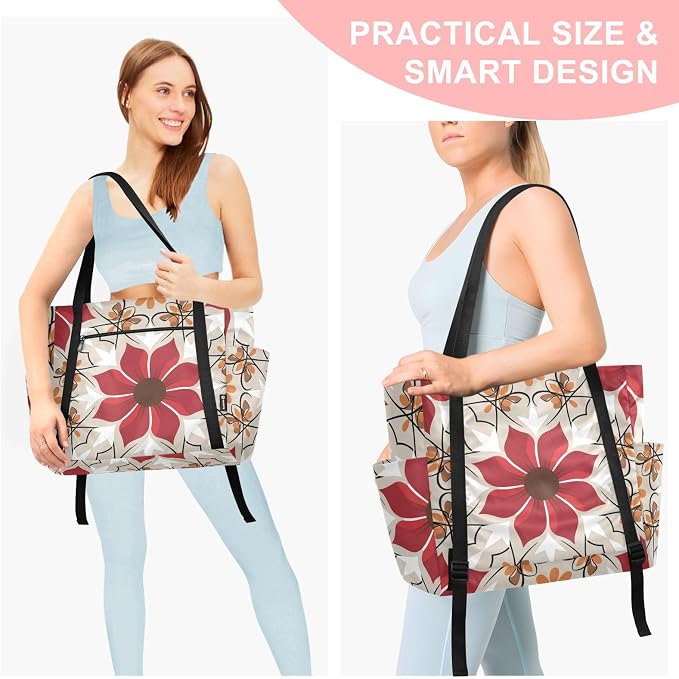 MCHIVER Yoga Bag for Women Men Large Yoga Mat Bag with Adjustable Strap Workout Bags Totes for Pilates Yoga Travel