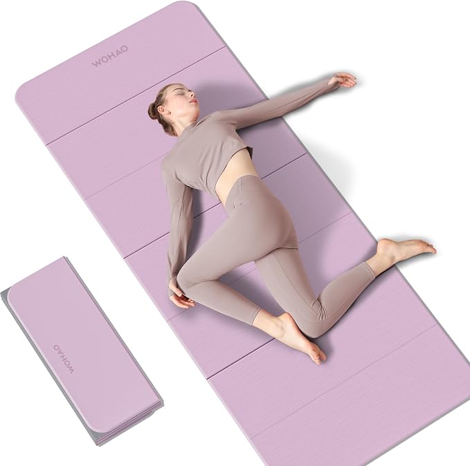 7-Fold Yoga Mat 70"x24" - 1/2 Inch Thick Folding Exercise Mat, Compact Non-Slip TPE Mat for Travel, Storage, Yoga & Home Gym, Lightweight & Portable