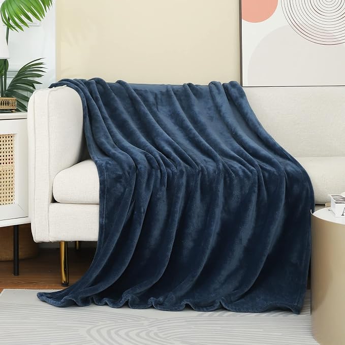 Stone Blue Fleece Plush Throw Blanket 50"x60"for Couch Fuzzy Cozy Flannel | Super Soft Lightweight Microfiber Blanket for Sofa Bed bedroom Home Decor All Season,Birthday Gifts for Women Mom Adult