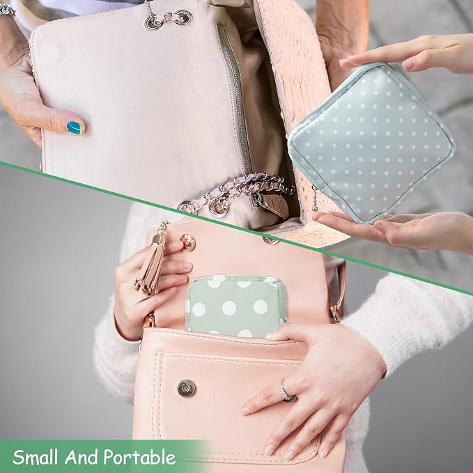 ElevateTech Sanitary Napkin Storage Bags, 4 Pcs Pad Bag for Period Tampon Bags Portable Menstrual Pad Pouch Feminine Pouch First Period Bag Gifts for Women