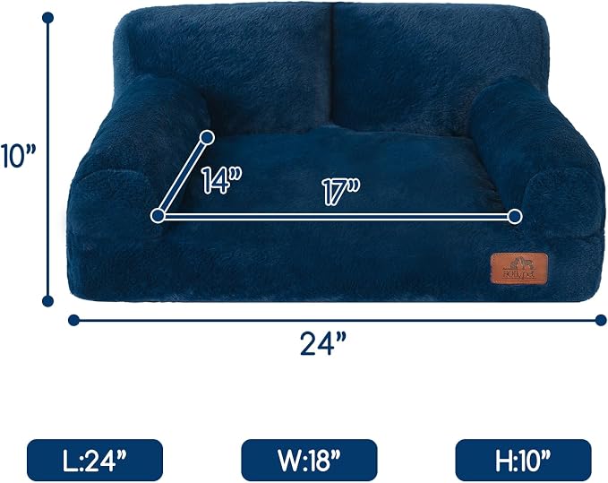 Hollypet Small Dog Large Cat Bed Puppy Couch Beds for Pets up to 25 lbs | Fluffy Dog Cat Couch Plush Soft Warming Pets Beds with Machine Washable Cover and Non-Slip Bottom