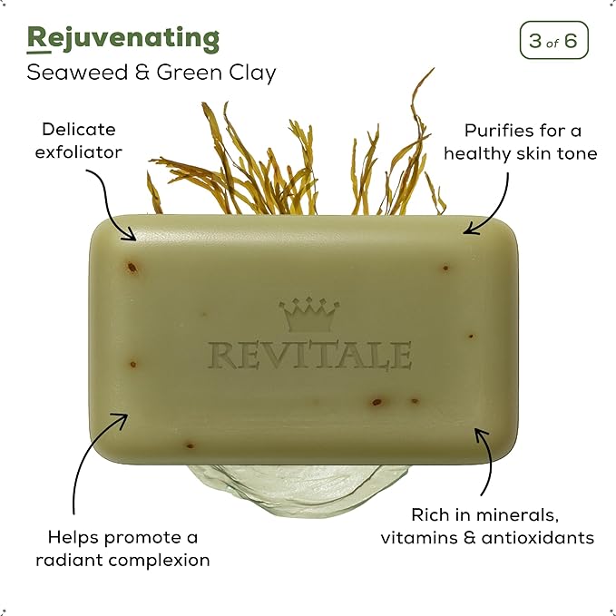 REVITALE Natural Cleansing Soap Bars Set – 6 x 100g – Daily Hand, Face & Body Wash, Shower Soap & Skincare Gift Set