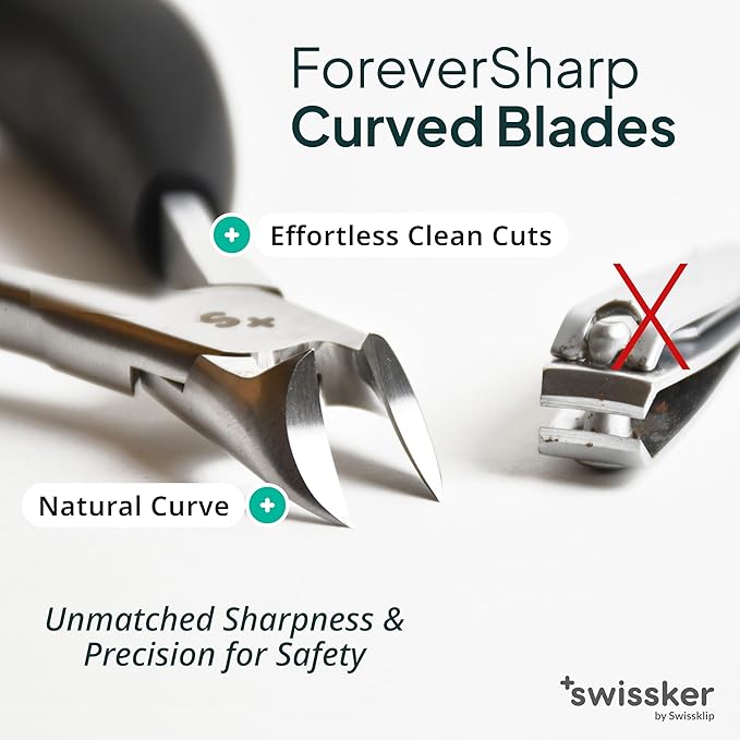 Swissker by Swissklip Heavy Duty Toenail Clippers for Men and Women – Professional Ergonomic Large Toe Nail Cutter & Trimmer for Thick Nails Seniors, Long Handle Toe Nail Clipper – 3 Pack