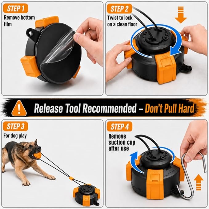 Interactive Suction Cup Toys for Large Dogs with Extended Rope, Dog Tug of War for Aggressive Chewers, Durable Stimulation Toys to Keep Them Entertained
