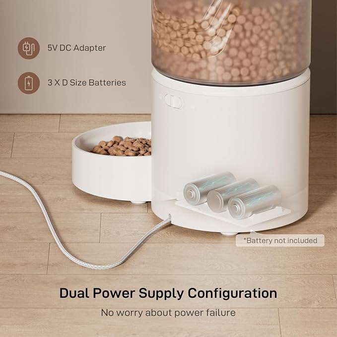 IMIPAW PET Automatic Cat Feeder: 3L Auto Food Dispenser with Timed Feeding| 6 Meal Programmable& 1-20 Portion Precise Control- Easy to Clean & Setup for Cat Indoor| Desiccant Bag Keep Food Fresh