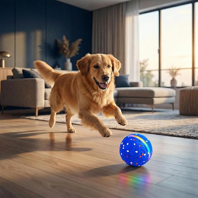 Interactive Dog Ball Toy[Newly Upgraded], 3 Modes, Sound & Vibration, USB-C