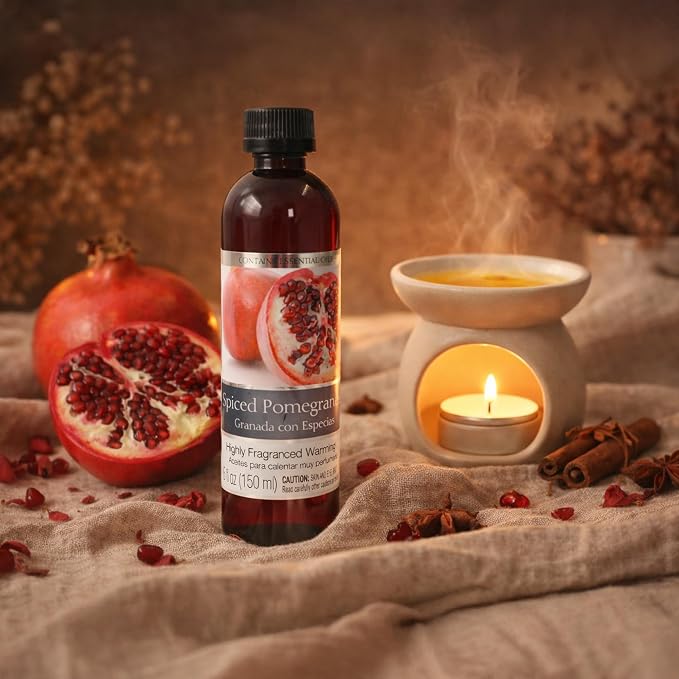 Hosley Spiced Pomegranate Fragrance Warming Oils, Set of 2, 5oz Each. Ideal Gift for Weddings, spa, Reiki, Meditation, Bathroom Settings.P1