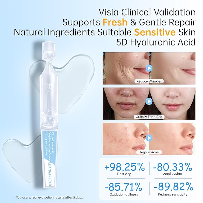 5% Hyaluronic Acid Tubes Ultra-Hydrating Vials with Niacinamide,Collagen Stem Cell,Wake Nature Perfection|AntiAging|Deep Hydration|CellActivation-1.5ml*60Pcs Ultra Hyaluronic Acid Serum for Face