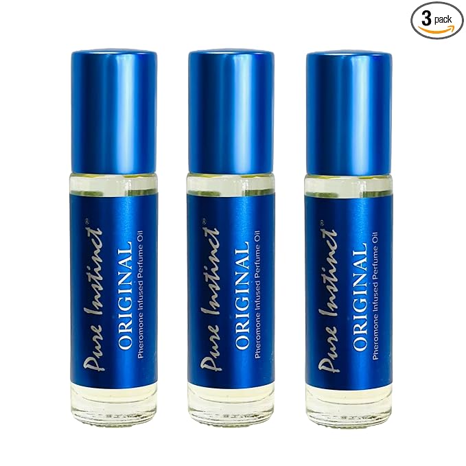 Pure Instinct Roll-On (3-Pack) - The Original Pheromone Infused Essential Oil Perfume Cologne - Unisex for Men and Women - TSA Ready