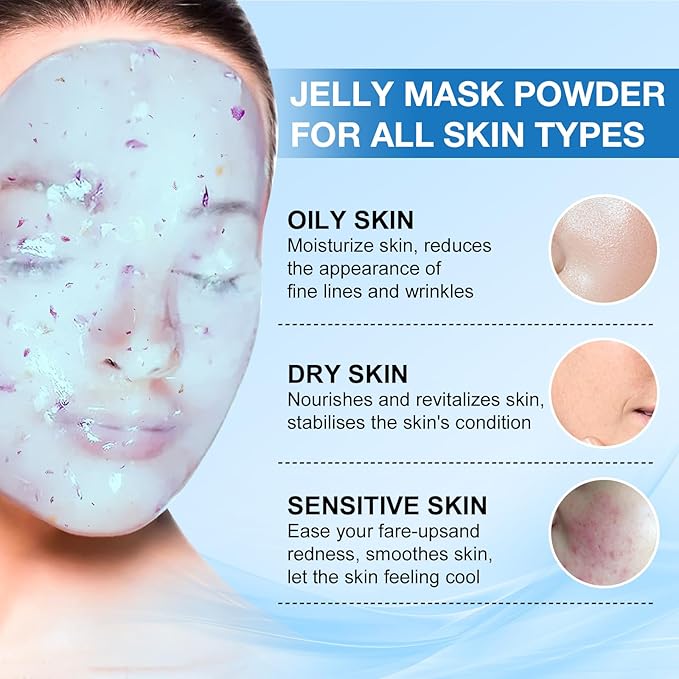 Jelly Mask for Facials Professional, Hydrating & Moisturizing Peel-Off Natural Gel Face Mask SkinCare, Professional Spa Use Jelly Face Masks, Deep Hydration & Glow 23 Fl Oz (Hyaluronic Acid)
