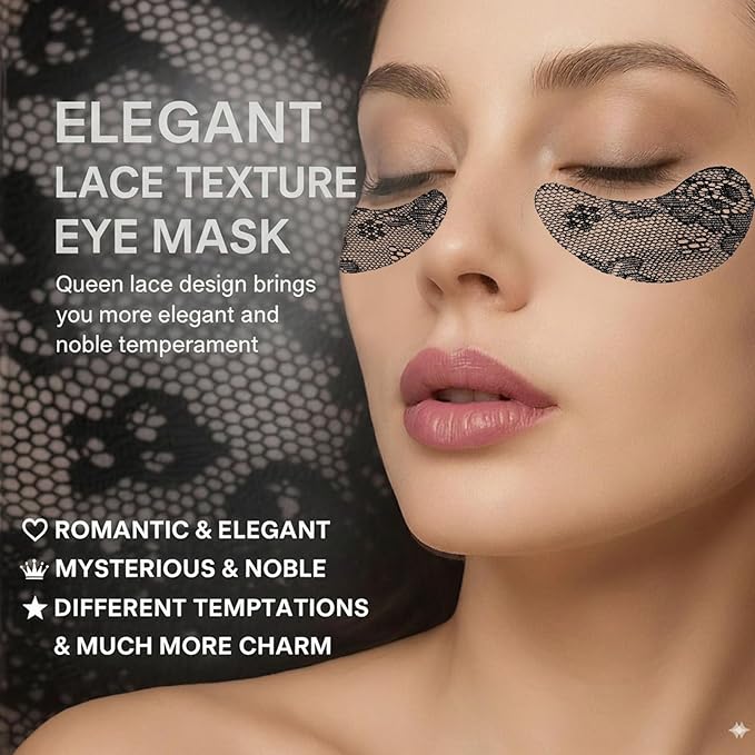 Under Eye Patches（24 Pairs），Lace Eye Mask for Puffy Eyes and Dark Circles，Collagen Skin Care Products，Hydrating, Smoothing, Brightening，Anti-Aging Eye Patch for Under Eye Bags
