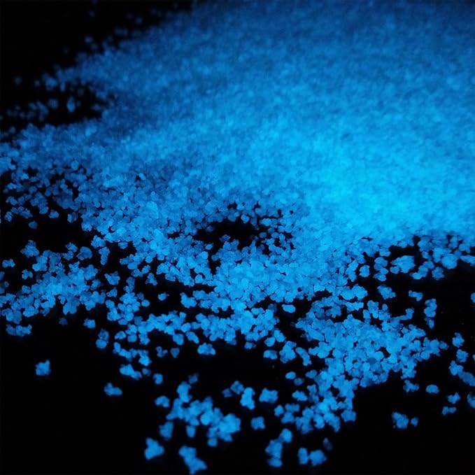 TWINKLING Glow in The Dark Crushed Glass, Broken Glass Glitter, Glow in The Dark Stones Gems Chips for DIY Resin Art Epoxy Crafts, Nail Art, Jewelry Making, Geode Painting, 0.85mm(100g) (Sky Blue)