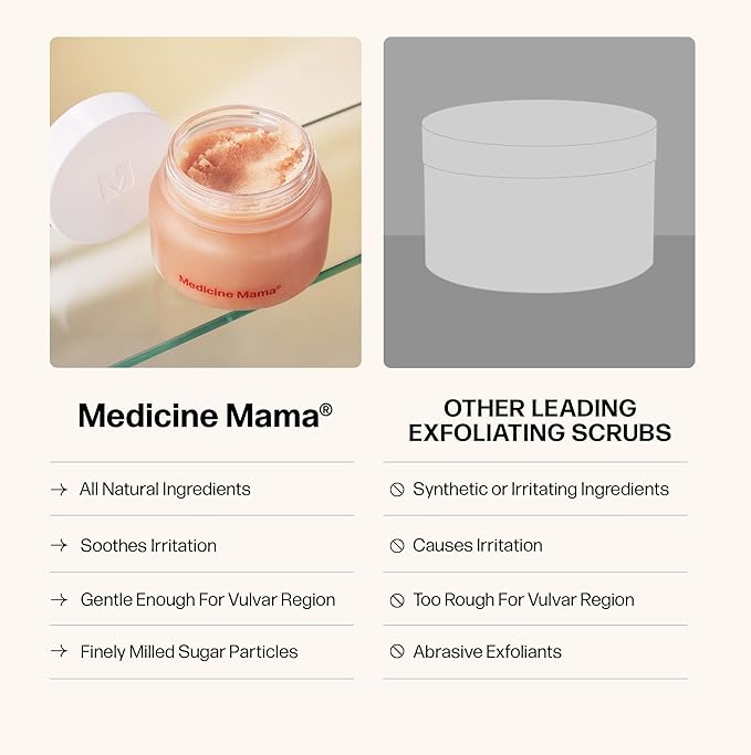 VMAGIC by Medicine Mama Grooming Polish – All-Natural Exfoliating Sugar Scrub – Preps Skin & Body for Grooming, Helps Prevent Ingrown Hairs – Brazilian Wax & Bikini Shave Aftercare – 4.5 oz