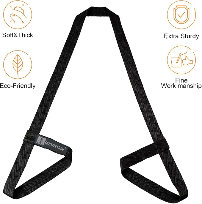 A AZURELIFE [MAT NOT Included] Yoga Mat Sling, Yoga Mat Straps for Carrying, Easy-Cinch Yoga Mat Holder Strap