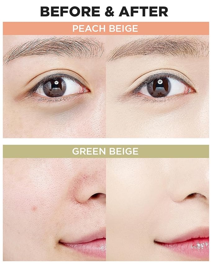 THESAEM Cover Perfection Pot Concealer 0.14oz - Peach Beige Color Corrector for Dark Circles & Bluish Tones - Single Pot Intensive Coverage Balm for Under-Eye & Discoloration - Korean Makeup