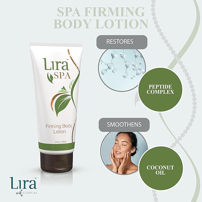 Lira Clinical SPA Skin Firming Lotion - Anti Cellulite & Skin Tightening Cream for Body with Caffeine & Peptides - Suitable for Crepey Skin - 4 fl oz