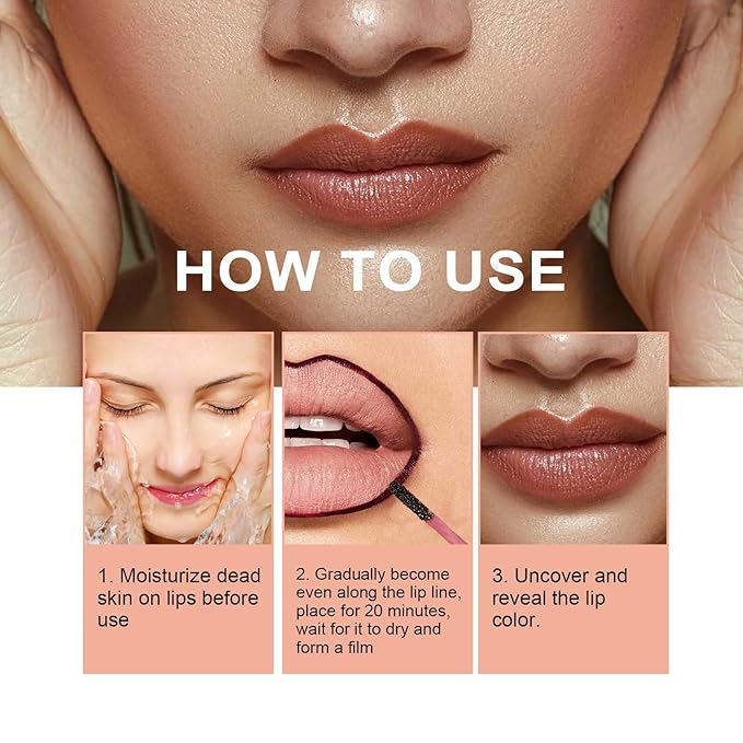 Peel Off Lip Liner, 3Pcs Matte Lip Stain Peel Off,Waterproof Long Lasting Highly Pigmented Color Peel Off Lip Stain Lipsticks Makeup for Women (Peel Off Lip Liner, 3Pcs)