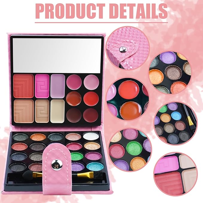 PhantomSky 32 Colors Eyeshadow Palette Makeup Contouring Kit Combination with Lipgloss, Blusher and Concealer #2 - Perfect for Professional and Daily Use