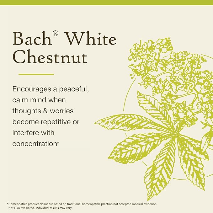 Nelson Bach Original Flower Remedies, White Chestnut, Calm The Mind, 0.7 Fl Oz, 20 Ml (Pack of 1)