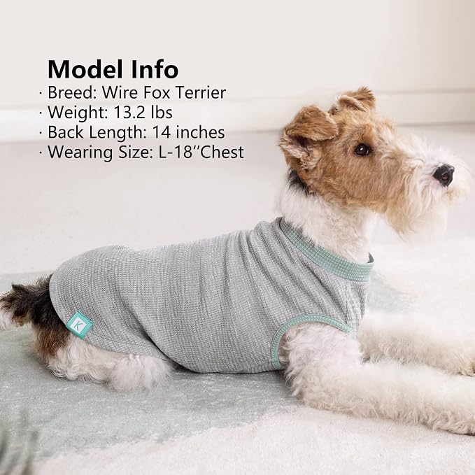 KYEESE 2Pack Waffle Dog Shirt for Small Dogs Striped Dog Sweater Tank Top | Cozy Warmth, Lightweight & Breathable, Gentle on Sensitive Skin, Stretchy & Free to Move, Comfortable Daily Wear